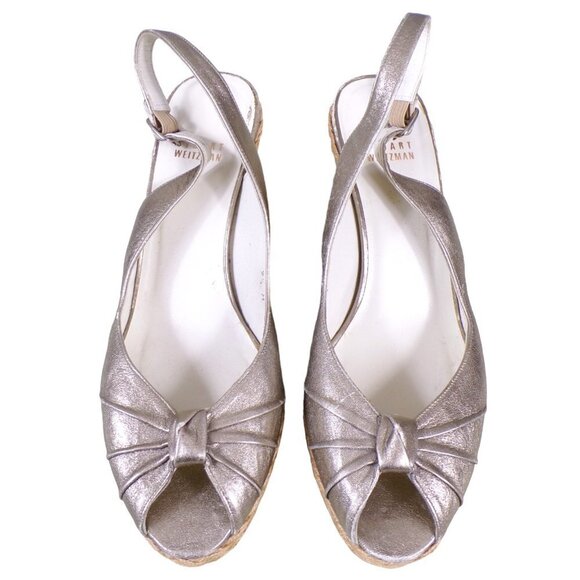 NEW Stuart Weitzman Peep Toe Fiesta Espadrille Wedge Sandals Size 9.5M #506 - Picture 1 of 8